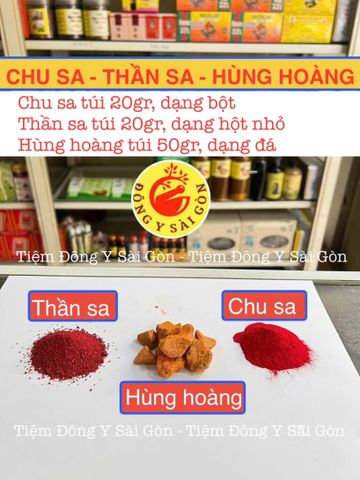 Bộ Phong Thủy Chu Sa, Thần Sa, Hùng Hoàng - Tinh Chất Thờ Cúng Giúp Tăng Tài Lộc, An Khí Trong Nhà 50g