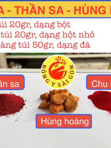 Bộ Phong Thủy Chu Sa, Thần Sa, Hùng Hoàng - Tinh Chất Thờ Cúng Giúp Tăng Tài Lộc, An Khí Trong Nhà 50g