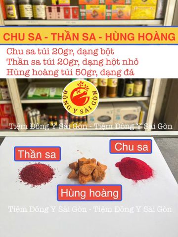 Bộ Phong Thủy Chu Sa, Thần Sa, Hùng Hoàng - Tinh Chất Thờ Cúng Giúp Tăng Tài Lộc, An Khí Trong Nhà 50g