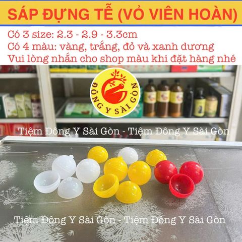 Sáp Nhựa Đựng Tễ 1kg - Vỏ Nhựa Lồng Xổ Số May Mắn, Đường Kính 2.3cm, 2.9cm, 3.3cm - Quà Tặng Dịp Lễ Tết Việt Nam