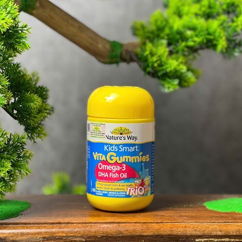 Nature's Way Kids Smart Vita Gummies Omega-3 DHA Fish Oil - Viên uống hỗ trợ sức khỏe não và mắt cho trẻ em (60 viên)