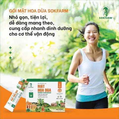 Mật Hoa Dừa Sokfarm Hữu Cơ - Hộp 12 Gói x 15g, Thay Thế Đường Tinh Luyện, Tự Nhiên, Thơm Ngon, Giàu Khoáng Chất, Phù Hợp Với Người Tiểu Đường