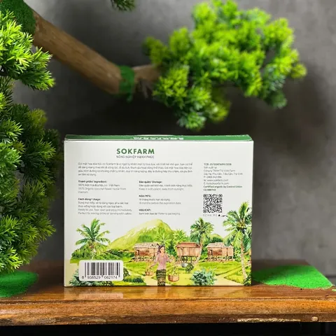 Mật Hoa Dừa Sokfarm Hữu Cơ - Hộp 12 Gói x 15g, Thay Thế Đường Tinh Luyện, Tự Nhiên, Thơm Ngon, Giàu Khoáng Chất, Phù Hợp Với Người Tiểu Đường