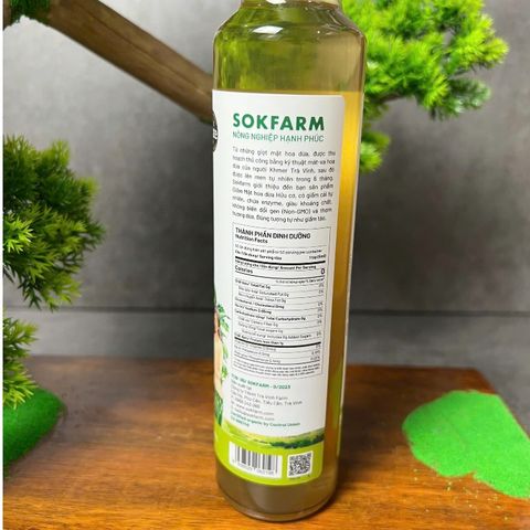 Giấm Mật Hoa Dừa Organic Sokfarm 265ml - Hỗ Trợ Tiêu Hóa, Giàu Khoáng Chất và Enzyme, 100% Tự Nhiên, Không Biến Đổi Gen