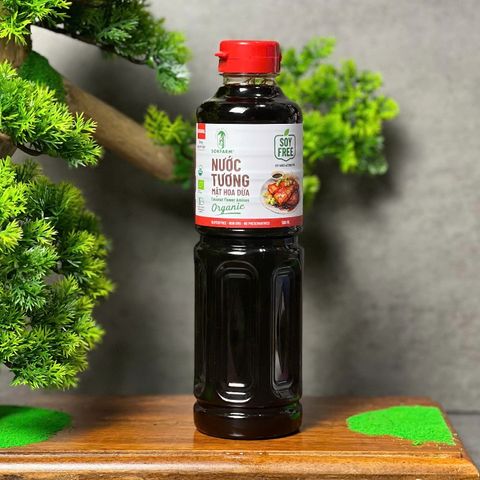 Nước Tương Mật Hoa Dừa Organic Sokfarm (500ml, 1 lít) - Ít Muối, Không Đậu Nành, Hữu Cơ, Thơm Ngon, Chăm Sóc Sức Khỏe
