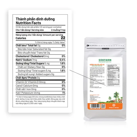 Đường Hoa Dừa Hữu Cơ Organic Sokfarm 1kg - Nguyên Liệu Làm Đẹp và Thay Thế Đường Tinh Luyện, Ít Calo, Dinh Dưỡng Tự Nhiên
