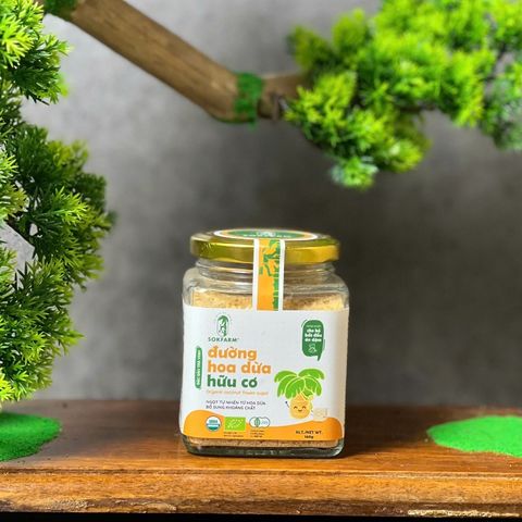 Đường Hoa Dừa Organic Sokfarm 160g - Ngọt Tự Nhiên, Thay Thế Đường Tinh Luyện, Phù Hợp Với Trẻ Em, Người Ăn Kiêng, Chất Lượng Cao Việt Nam
