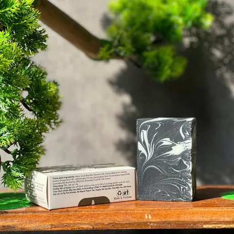 Xà bông dừa Than Hoạt Tính Escoco 100g - Sạch Sâu, Giải Độc Cho Da Nhạy Cảm, Chăm Sóc Da Mặt và Cơ Thể tự nhiên