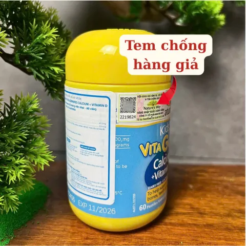 [Nhập khẩu chính ngạch] Nature's Way Vita Gummies Calcium + Vitamin D – Kẹo canxi cho bé (60 viên)