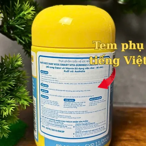 [Nhập khẩu chính ngạch] Nature's Way Vita Gummies Calcium + Vitamin D – Kẹo canxi cho bé (60 viên)