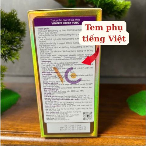 Viên uống hỗ trợ thận Vitatree Kidney Tonic - Sản phẩm bổ thận nhập khẩu Úc (100 viên)