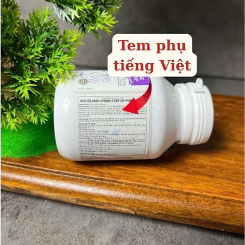 Bio Island Lysine Step Up for Youth - Viên nhai hỗ trợ trẻ biếng ăn, phát triển chiều cao & tăng cường miễn dịch (60 viên)