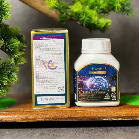 Vitatree Maxi Ginkgo 9500mg Max - Viên uống bổ não tăng cường tuần hoàn máu não, 60 viên Nhập khẩu Úc