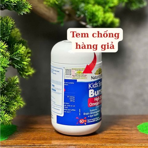 Nước cá hồi Nature’s Way Kids Smart Bursts Omega-3 DHA cao - Hỗ trợ sức khỏe mắt và phát triển não bộ (60 viên)