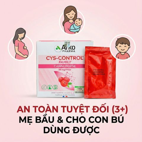 Gói Uống Cranberry Arkopharma Cys-Control 20 Gói | Hỗ Trợ Sức Khỏe Đường Tiết Niệu, Không Đường, Tiện Lợi Từ Pháp