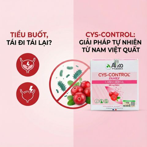Gói Uống Cranberry Arkopharma Cys-Control 20 Gói | Hỗ Trợ Sức Khỏe Đường Tiết Niệu, Không Đường, Tiện Lợi Từ Pháp