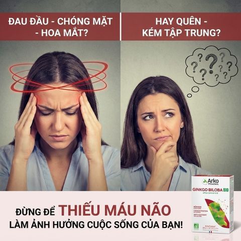 Tinh Chất Bạch Quả Arkopharma Ginkgo Biloba BIO - Hỗ Trợ Tăng Cường Trí Nhớ Dạng Ống Uống, Hộp 20 Ống, Xuất Xứ Pháp