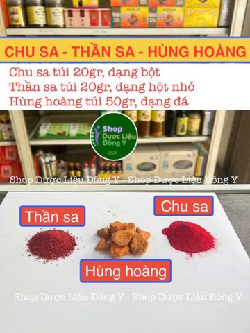 Bộ Vật Phẩm Phong Thủy Hùng Hoàng - Chu Sa, Thần Sa (20g/20g/50g) - Tăng Cường Tài Lộc, Sức Khỏe, May Mắn