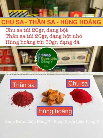 Bộ Vật Phẩm Phong Thủy Hùng Hoàng - Chu Sa, Thần Sa (20g/20g/50g) - Tăng Cường Tài Lộc, Sức Khỏe, May Mắn