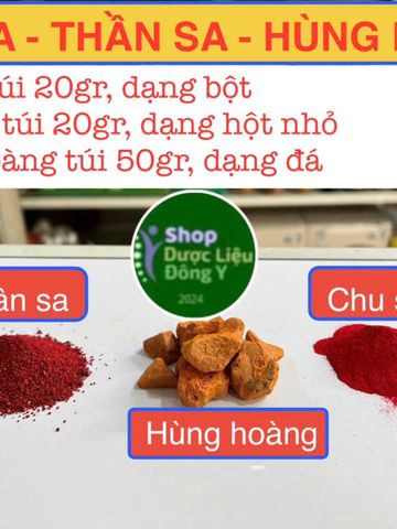 Bộ Vật Phẩm Phong Thủy Hùng Hoàng - Chu Sa, Thần Sa (20g/20g/50g) - Tăng Cường Tài Lộc, Sức Khỏe, May Mắn