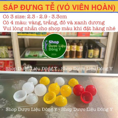 Vỏ Viên Hoàn Nhựa Đông Y - Hộp Đựng Viên Tễ Chất Liệu An Toàn 1kg, Đường Kính 2.3-3.3cm, 4 Màu Cho Chọn Lựa