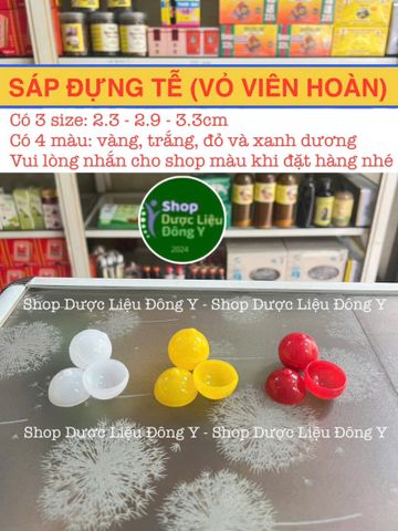 Vỏ Viên Hoàn Nhựa Đông Y - Hộp Đựng Viên Tễ Chất Liệu An Toàn 1kg, Đường Kính 2.3-3.3cm, 4 Màu Cho Chọn Lựa