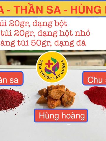 Hùng Hoàng và Thần Sa Chu Sa - Bộ Vật Phẩm Phong Thủy Tạo May Mắn, Bảo Vệ Gia Đình, 90g Tự Nhiên Việt Nam