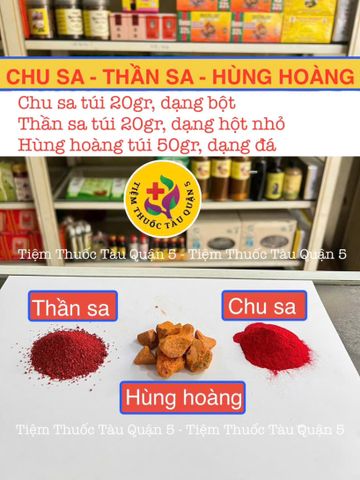 Hùng Hoàng và Thần Sa Chu Sa - Bộ Vật Phẩm Phong Thủy Tạo May Mắn, Bảo Vệ Gia Đình, 90g Tự Nhiên Việt Nam