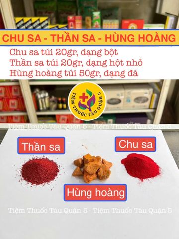 Hùng Hoàng và Thần Sa Chu Sa - Bộ Vật Phẩm Phong Thủy Tạo May Mắn, Bảo Vệ Gia Đình, 90g Tự Nhiên Việt Nam