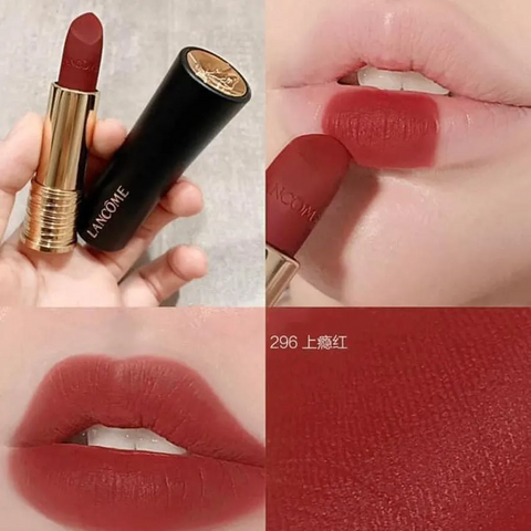 Son Lancôme L'Absolu Rouge Drama Matte Lipstick 296 Đỏ Thuần - Son Môi Cao Cấp, Độ Bám Màu Xuất Sắc, Dưỡng Ẩm Tốt, Quà Tặng Phụ Nữ