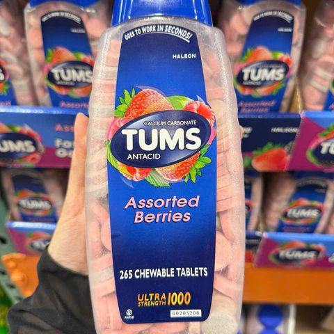 Tums Berries 265 viên - Viên uống hỗ trợ tiêu hóa chống ợ nóng, vị trái cây dễ uống, bổ sung canxi hiệu quả