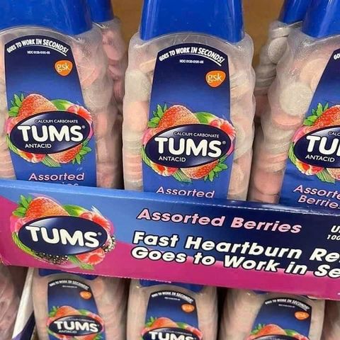 Tums Berries 265 viên - Viên uống hỗ trợ tiêu hóa chống ợ nóng, vị trái cây dễ uống, bổ sung canxi hiệu quả