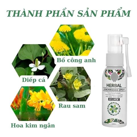 Xịt Bôi Giảm Đau Trĩ Nội Ngoại Tổng Hợp - Hỗ Trợ Chữa Ngứa, Đau Rát Hậu Môn, Cảm Giác Thoải Mái Hàng Ngày, Dung Tích 30ml