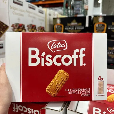 Bánh Quy Lotus Biscoff Gói Lớn 1KG (4 Hộp) - Hương Vị Quyến Rũ Từ Châu Âu, Hoàn Hảo Cho Tiệc Tùng Và Quà Tặng