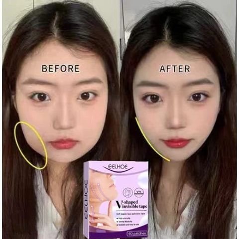 Hộp 60 Miếng Dán Nâng Cơ Mặt Trong Suốt Chống Nước - Sản Phẩm Làm Đẹp Tạo Khuôn Mặt Chữ V Thon Gọn Tự Nhiên