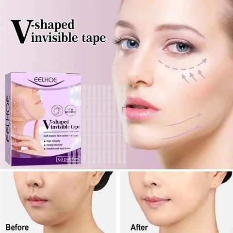 Hộp 60 Miếng Dán Nâng Cơ Mặt Trong Suốt Chống Nước - Sản Phẩm Làm Đẹp Tạo Khuôn Mặt Chữ V Thon Gọn Tự Nhiên