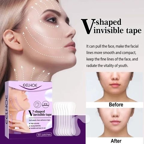 Hộp 60 Miếng Dán Nâng Cơ Mặt Trong Suốt Chống Nước - Sản Phẩm Làm Đẹp Tạo Khuôn Mặt Chữ V Thon Gọn Tự Nhiên