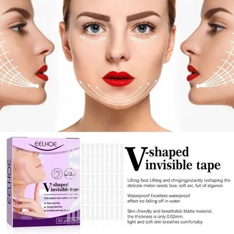 Hộp 60 Miếng Dán Nâng Cơ Mặt Trong Suốt Chống Nước - Sản Phẩm Làm Đẹp Tạo Khuôn Mặt Chữ V Thon Gọn Tự Nhiên