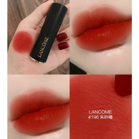 Son Lancome L'Absolu Rouge Drama Matte 196 Orange Sanguine - Son Môi Cao Cấp Siêu Lì Đẹp Tự Nhiên, Bền Màu, Phong Cách Thời Thượng