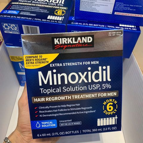 Tinh chất mọc tóc Minoxidil 5% Kirkland USA - Giải pháp trị hói đầu cho nam hiệu quả, tăng cường tự tin, FDA chứng nhận.