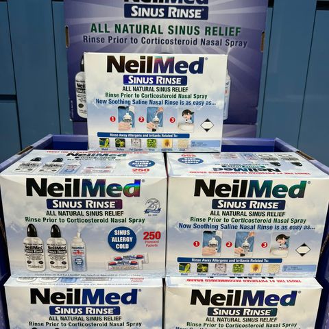Bộ Bình Nước Rửa Mũi NEILMED SINUS RINSE - 2 Bình Squeeze 240ml, 1 Chai NasalMist 75ml, 250 Gói Muối An Toàn, Vệ Sinh Mũi Hàng Ngày