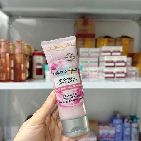 Sữa Rửa Mặt L'Oréal Glycolic-Bright 100ml - Làm Sáng Da, Giảm Xỉn Màu, Dưỡng Ẩm - Mỹ Phẩm Cao Cấp Từ Pháp