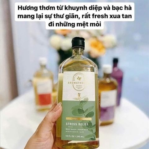Gel tắm Bath & Body Works Aromatherapy Eucalyptus & Spearmint 295ml – thư giãn