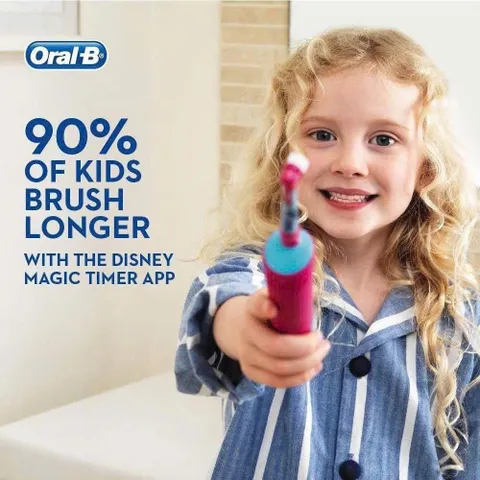 Bàn chải điện Oral-B Vitality Kids cho bé gái - Thiết kế đáng yêu, công nghệ làm sạch 2D hiệu quả, khuyến khích thói quen chăm sóc răng miệng