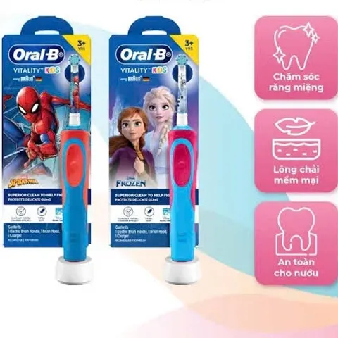 Bàn chải điện Oral-B cho bé trai - Chăm sóc răng miệng hiệu quả với công nghệ sóng siêu âm - Thiết kế sinh động, dễ sử dụng