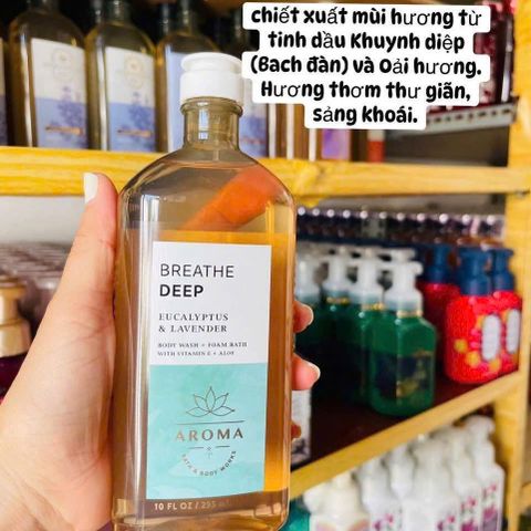 Gel tắm Bath & Body Works Breathe Deep 295ml - Sản phẩm dịu nhẹ giúp thư giãn và làm sạch da từ thiên nhiên, hương thơm dễ chịu
