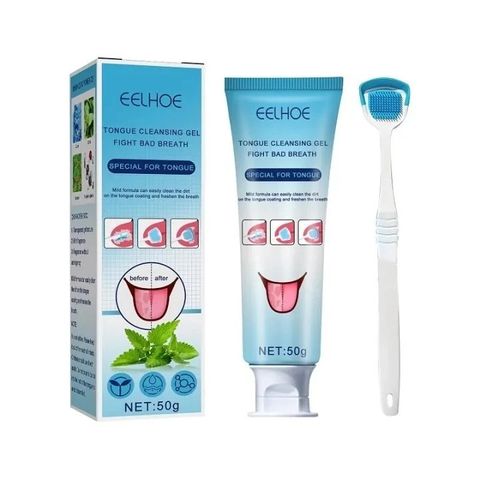Bộ Cọ & Gel Làm Sạch Lưỡi Dành Cho Người Lớn - Hỗ Trợ Giảm Hôi Miệng, Tươi Mát Hơi Thở, Giải Pháp Chăm Sóc Răng Miệng Hiệu Quả