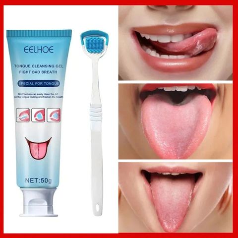 Bộ Cọ & Gel Làm Sạch Lưỡi Dành Cho Người Lớn - Hỗ Trợ Giảm Hôi Miệng, Tươi Mát Hơi Thở, Giải Pháp Chăm Sóc Răng Miệng Hiệu Quả