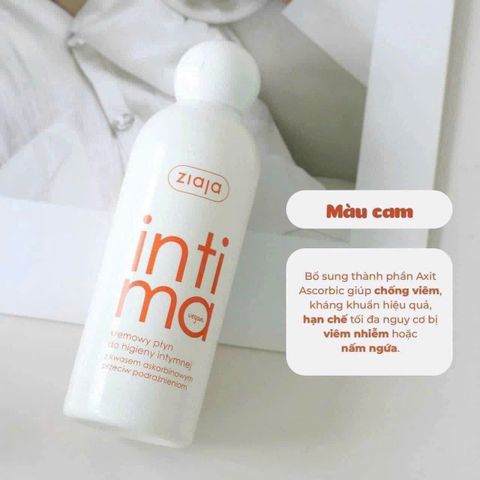 Dung dịch vệ sinh phụ nữ Intima Ziaja 200ml - Chống viêm, chiết xuất cam, bảo vệ và chăm sóc vùng nhạy cảm