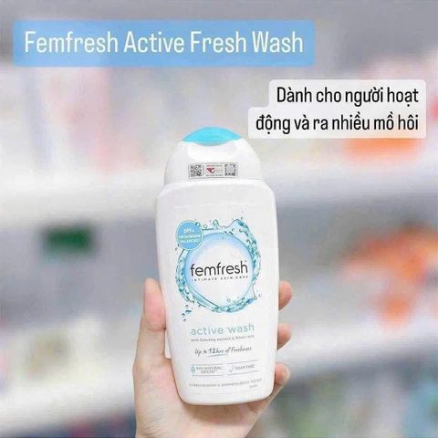 Dung dịch vệ sinh phụ nữ Femfresh Active Fresh Wash 250ml Xanh Dương - Dưỡng ẩm, Làm sạch nhẹ nhàng, Phù hợp cho da nhạy cảm